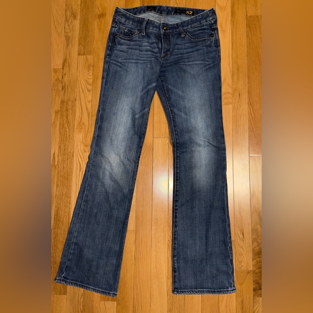 Express X2 Quality Denim Stella Boot Cut Jeans. Size 10. Embroidered rhinestones